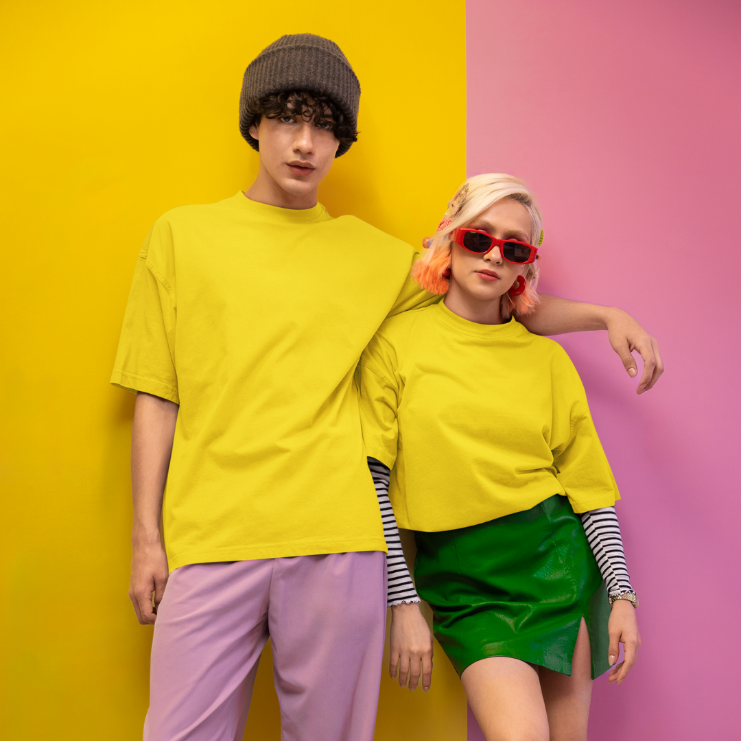 Unisex Oversized Classic T-Shirt in Golden Yellow - Oversized T-Shirt