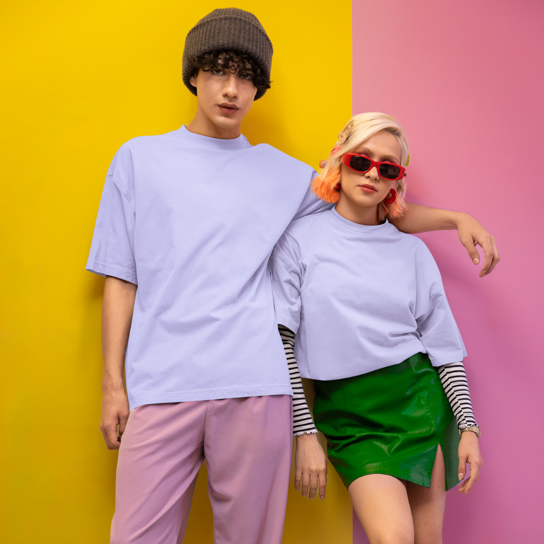 Unisex Oversized Classic T-Shirt in Lavender - Oversized T-Shirt