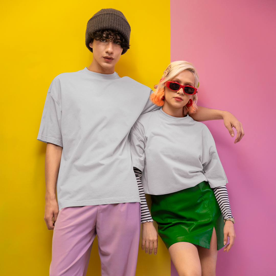 Unisex Oversized Classic T-Shirt in Light Grey - Oversized T-Shirt