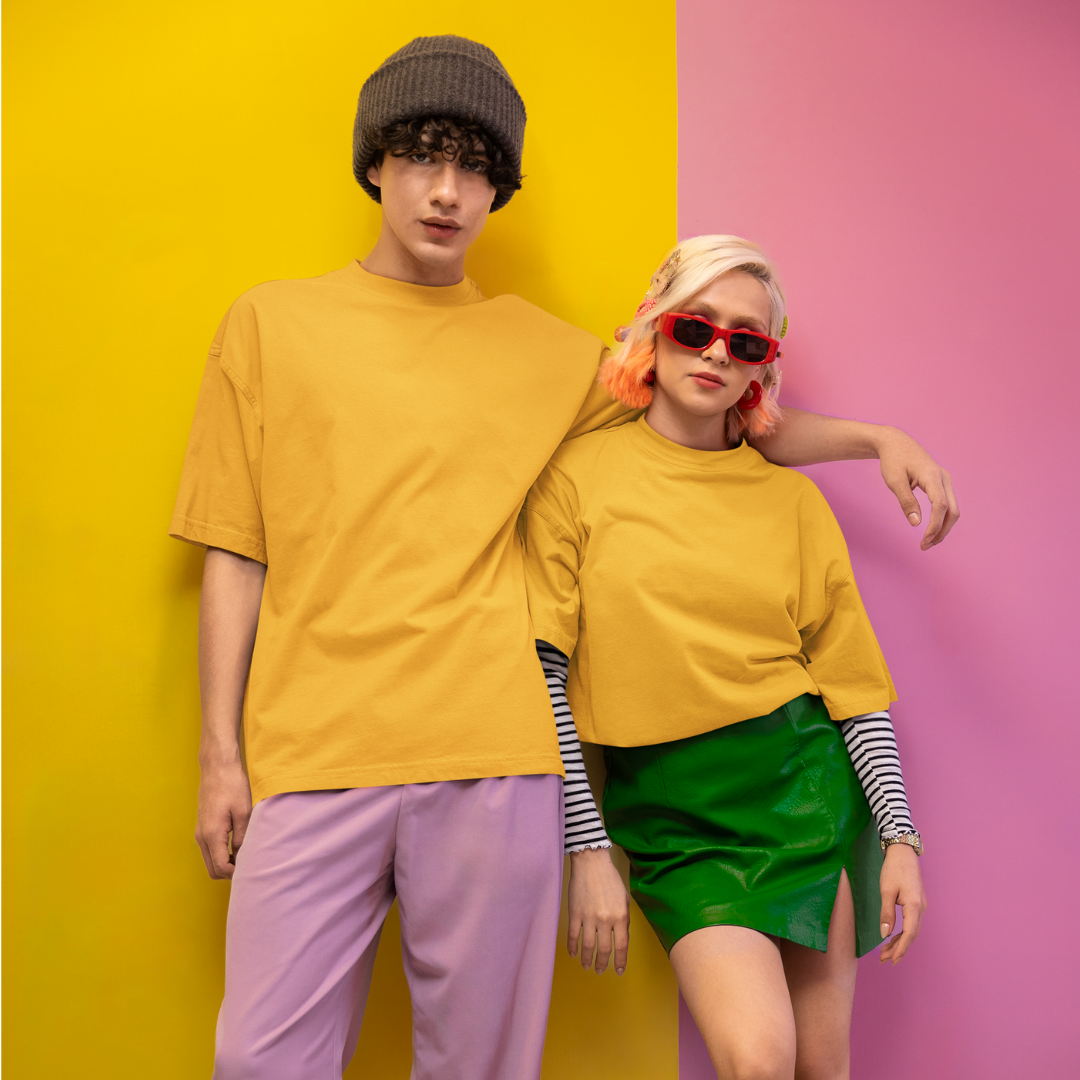 Mustard Yellow Unisex Oversized Classic T-Shirt - Oversized T-Shirt