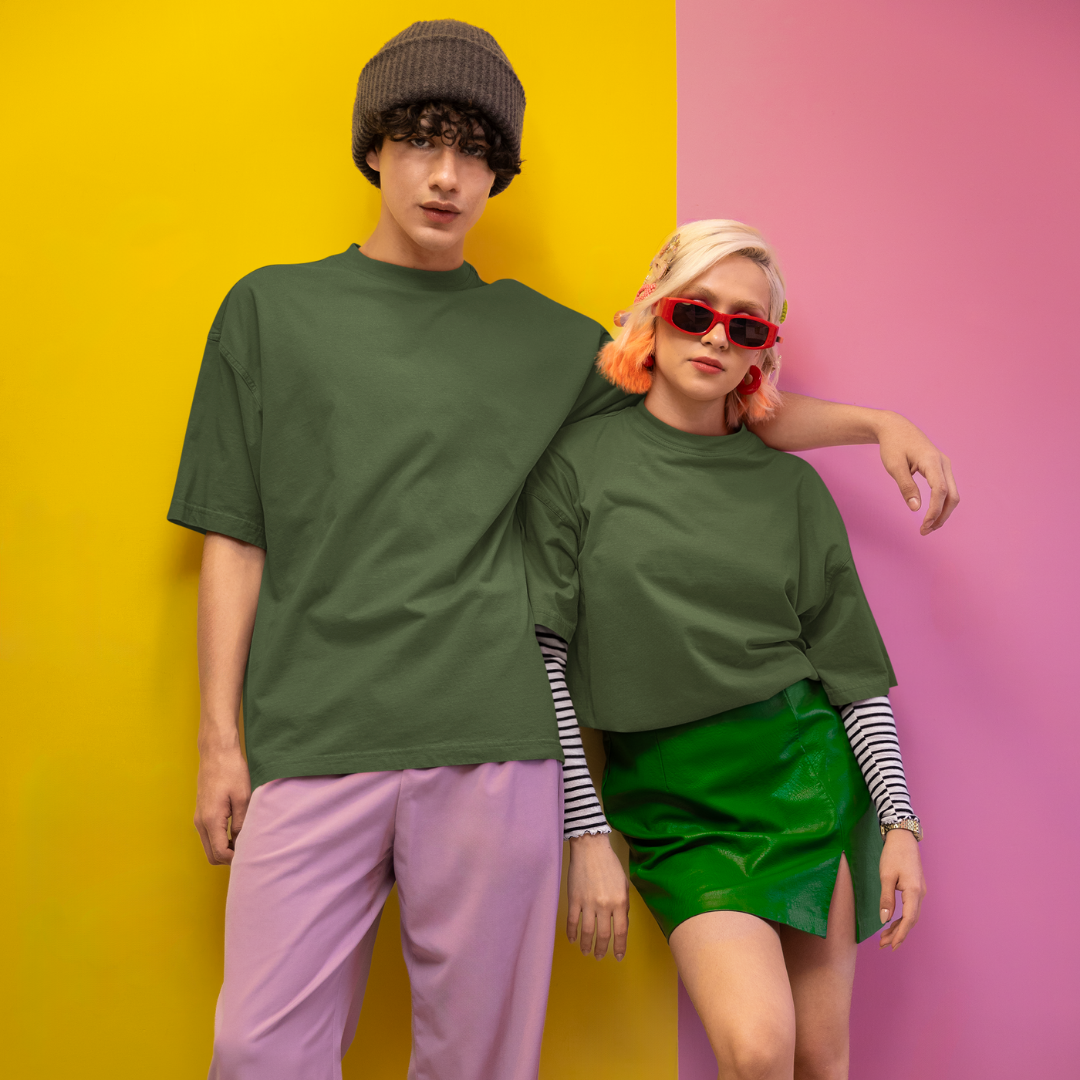 Unisex Oversized Classic T-Shirt in Olive Green - XS / Olive Green - Oversized T-Shirt