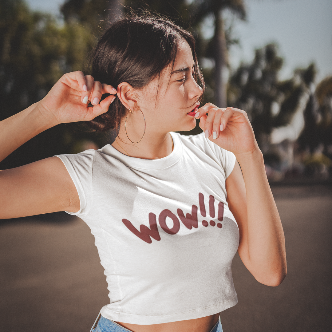 Women’s White Printed Crop Top – Typography Design in Premium Cotton - XS / White - Crop Top